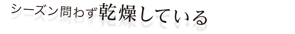 シーズン問わず乾燥している