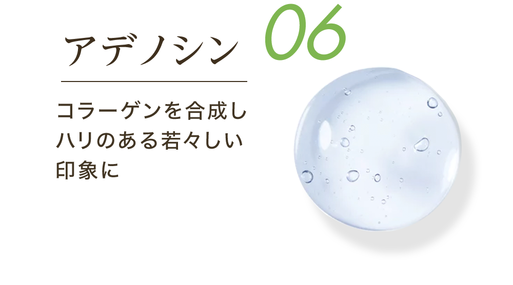 06アデノシン コラーゲンを合成しハリのある若々しい印象に
